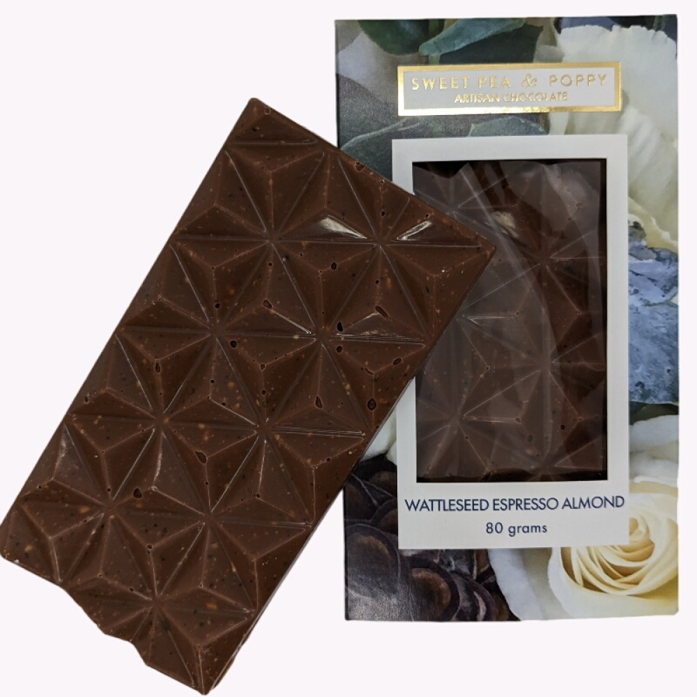 Wattleseed Espresso Almond Artisan Chocolate Bar